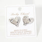 Polished Brass Hand-Pressed Button Heart Stud Earrings
