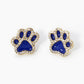 GAME DAY MASCOT CUBIC ZIRCONIA 13MM ENAMEL PAW STUD EARRINGS