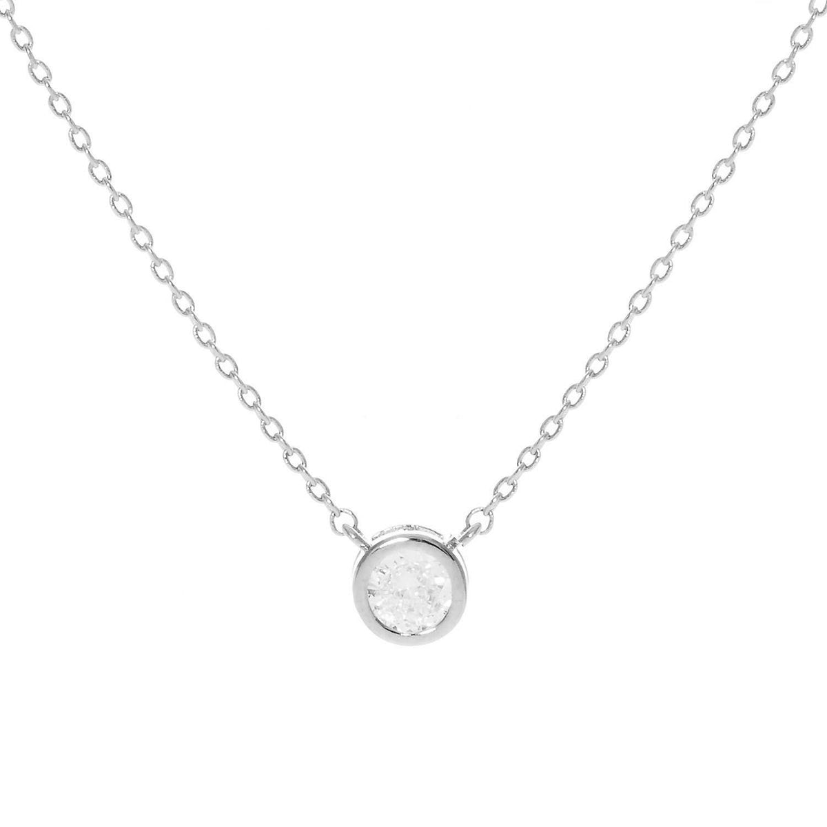Gold Plated Round Brilliant Cut Necklace