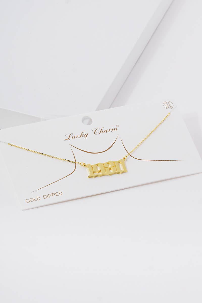 Gold Plated Birth Year Necklace