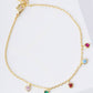 Bezel Cubic Zirconia Station Dangle Bracelet