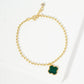 Minimalist Beaded Clover Charm Bracelet