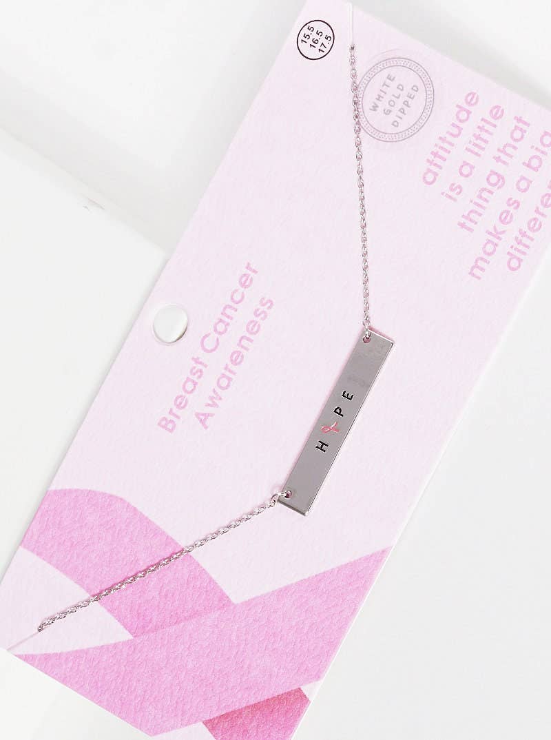 Breast Cancer Awareness "HOPE" Necklace