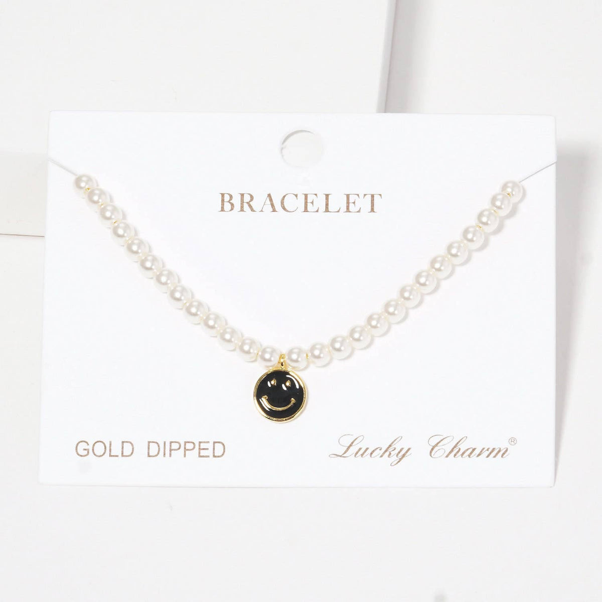 Gold Plated Freshwater Smiley Face Bracelet