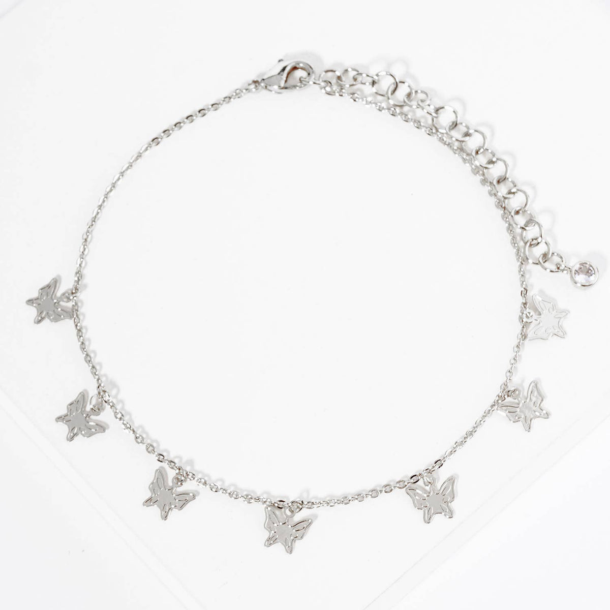 Dainty Butterfly Charm Anklet
