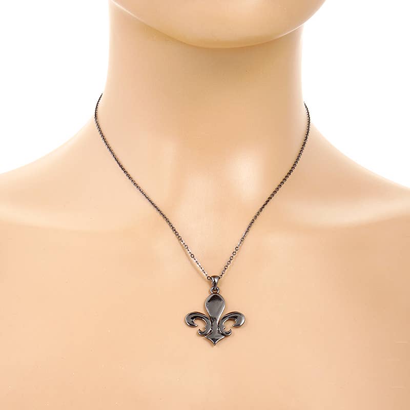 Gold Plated Simple Fleur De Lis Necklace