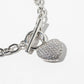 Pavé Cubic Zirconia Heart Toggle Bracelet