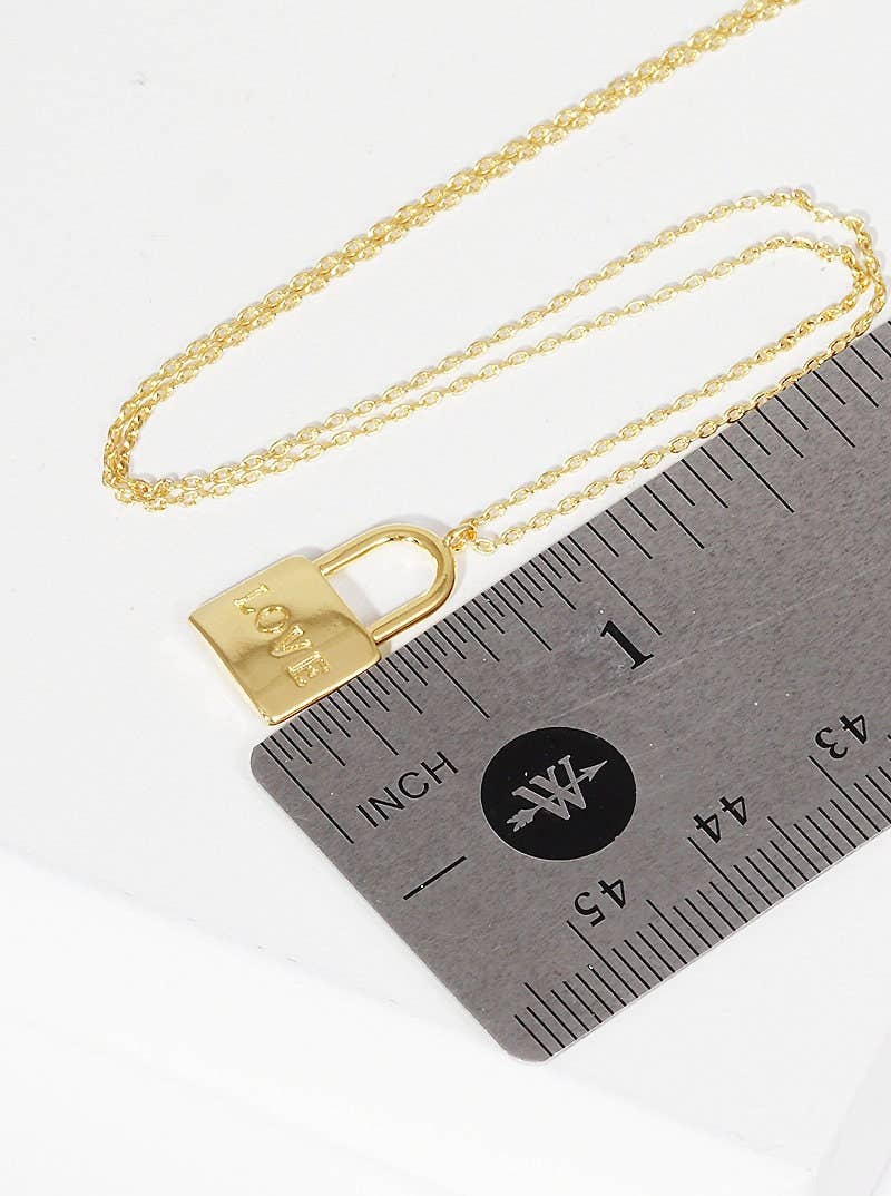 Gold Plated Love Lock Necklace