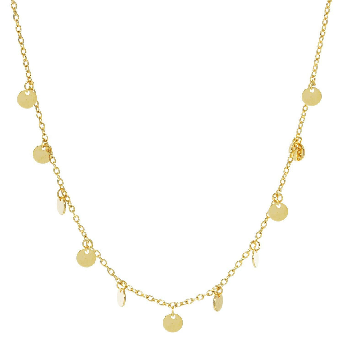 Gold Plated Chain w/ Round Charm Necklace