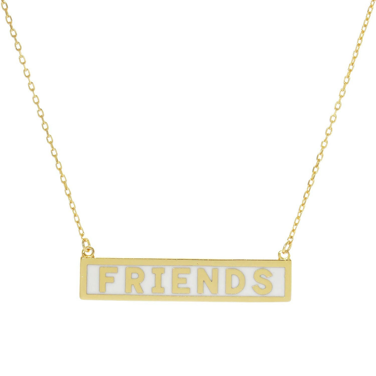 Gold Plated Mini Bar FRIENDS Necklace