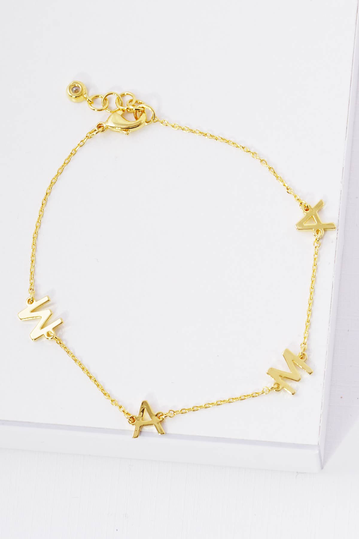 Minimalist "MAMA" Letter Charm Bracelet