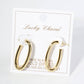 30mm Oval Hoop Earrings / 18K Gold Dipped