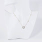 13mm Quatrefoil Pendant CZ Stone Chain Necklace / 18K Gold