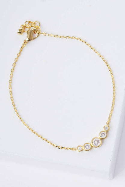 Graduated Bezel-Set Cubic Zirconia Chain Bracelet