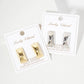 Rectangle with Center Corner 18K-Gold-Dipped Stud Earrings