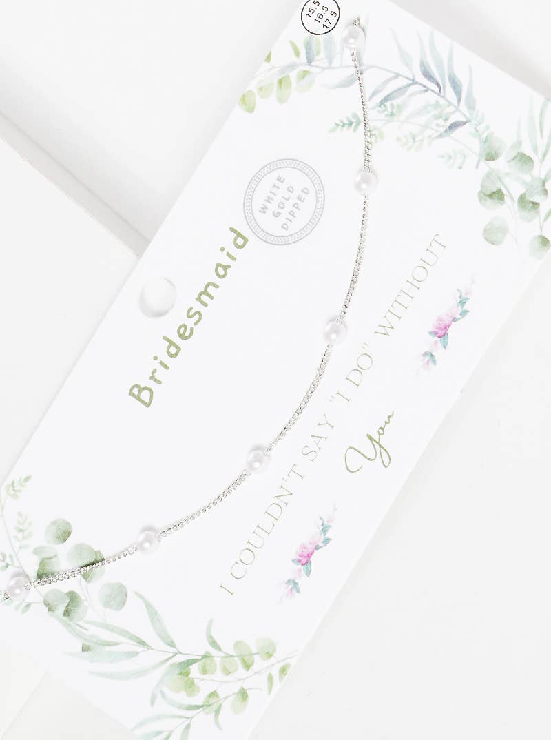 Bridesmaid Pearl Station Choker Necklace