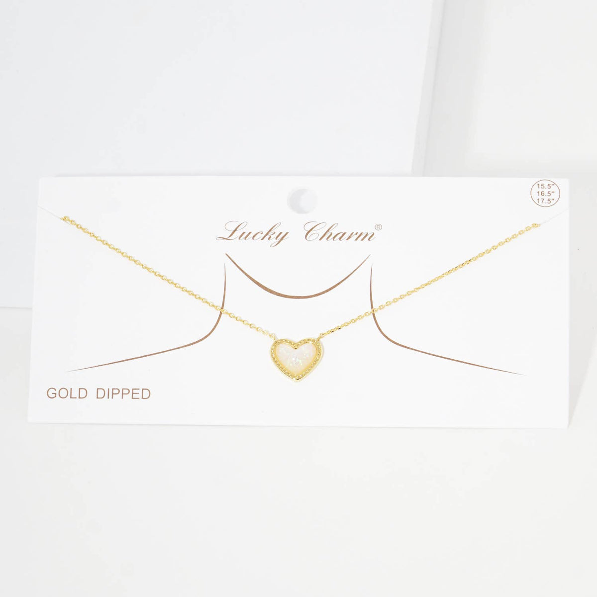 Gold Plated Opal Multicolor Heart Necklace