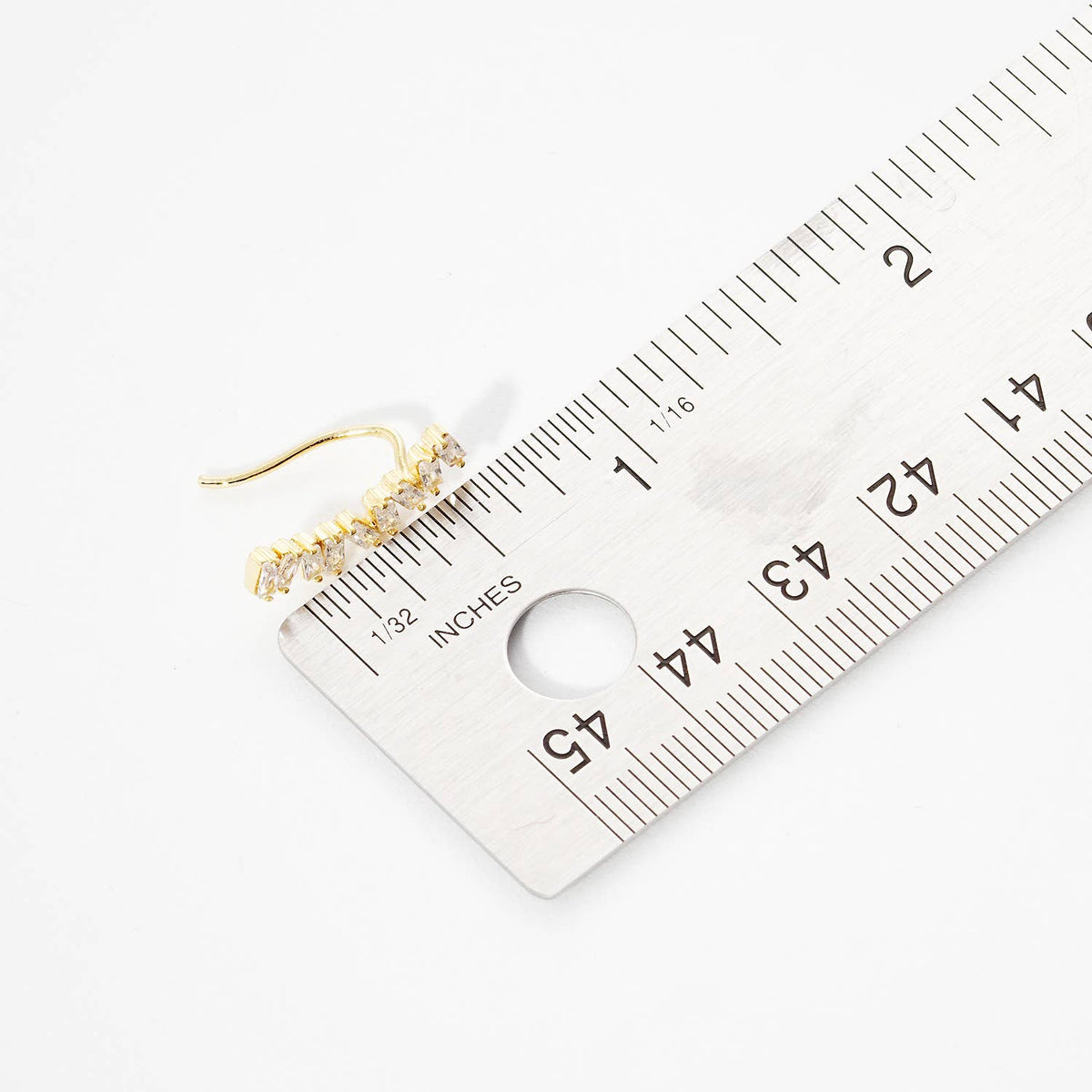 Gold Plated Zig Zag Ear Climber Earrings