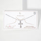 Pave-Set Cross Pendant 18K-Gold-Dipped Brass Necklace