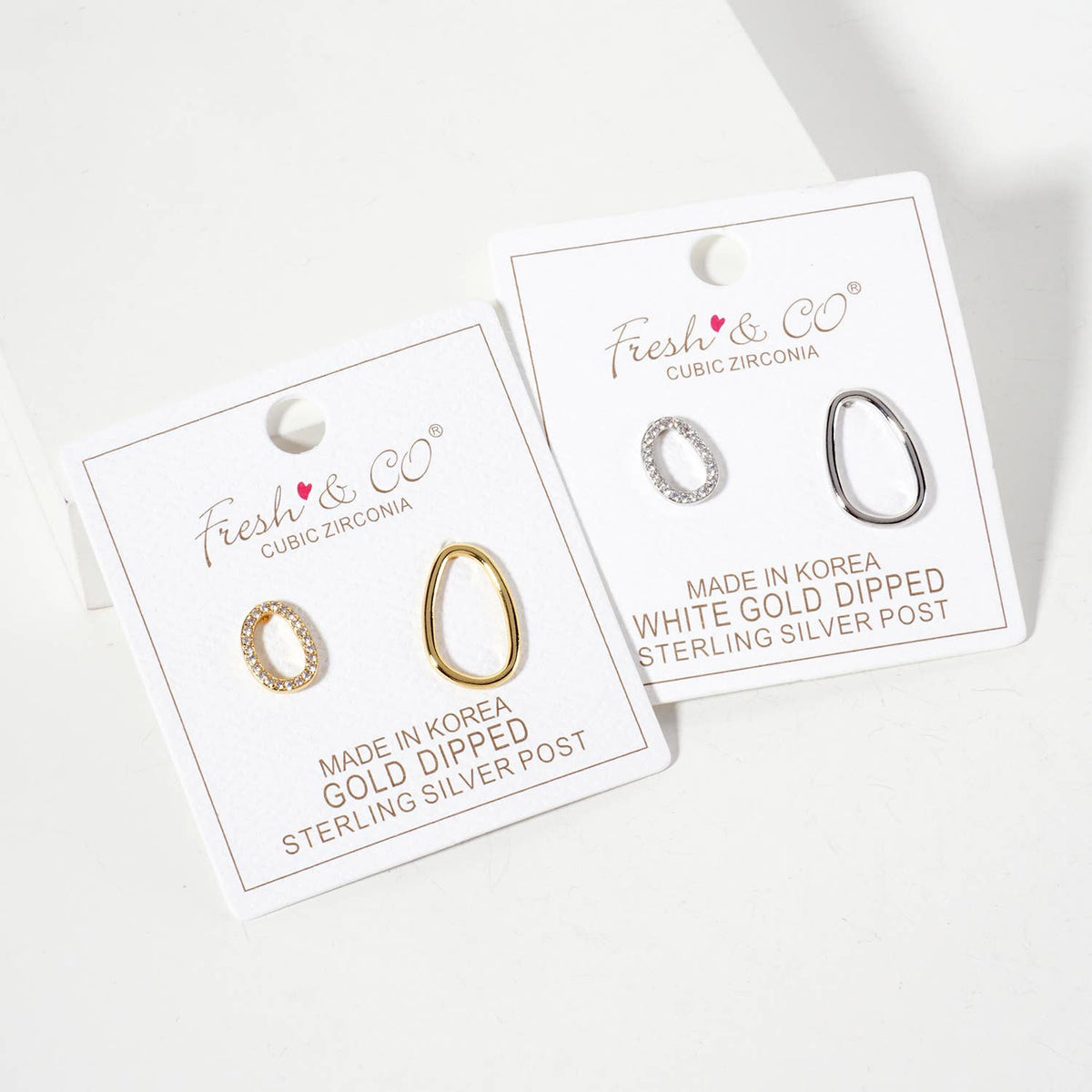 Minimalist Asymmetrical Organic Oval Stud Earrings
