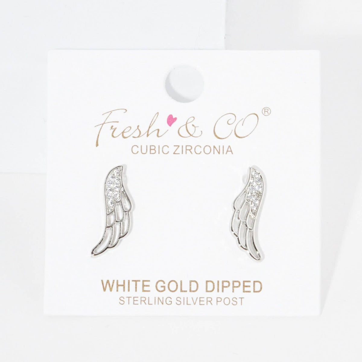 Gold Angel Wing Ear Post Earrings