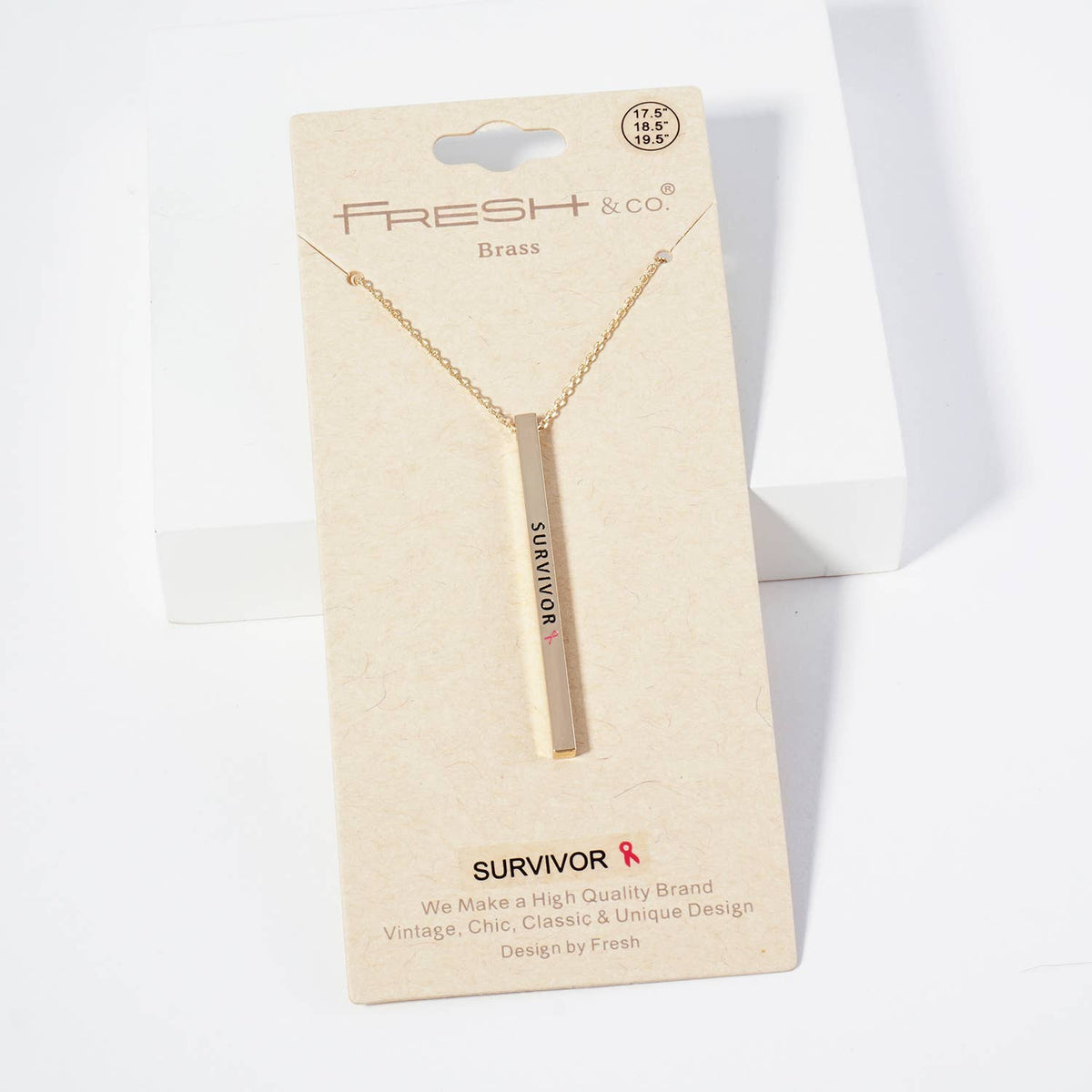 "SURVIVOR" Vertical Bar Necklace