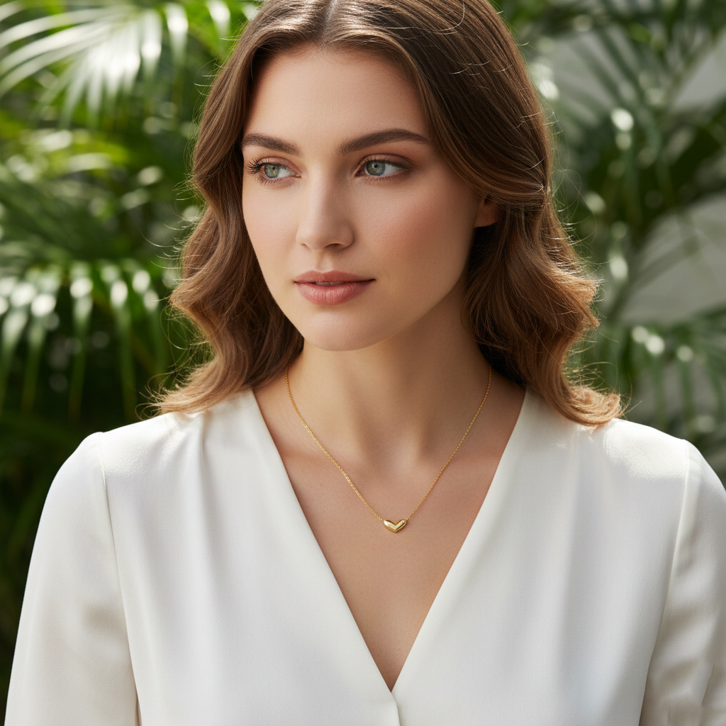 Minimalist Puffed Heart Pendant Necklace