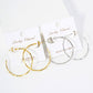 Polished Brass Delicate Bamboo Design 40mm Hoop Earrings