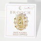 Cubic-Zirconia Virgin-Mary in Oval Frame Brooch