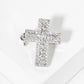 Square Cubic-Zirconia Stones Cross Brooch
