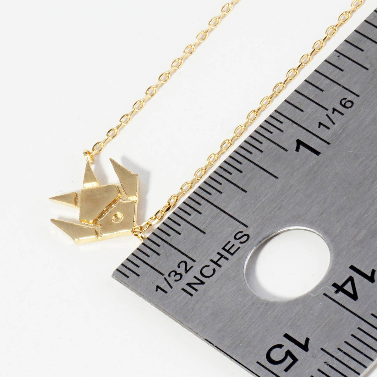 18K Gold Dipped Brass Paper Fish Pendant Necklace