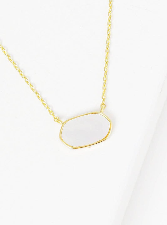 White Shelled Hexagon Necklace