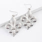 Gold Plated Fleur De Lis Dangle Earrings