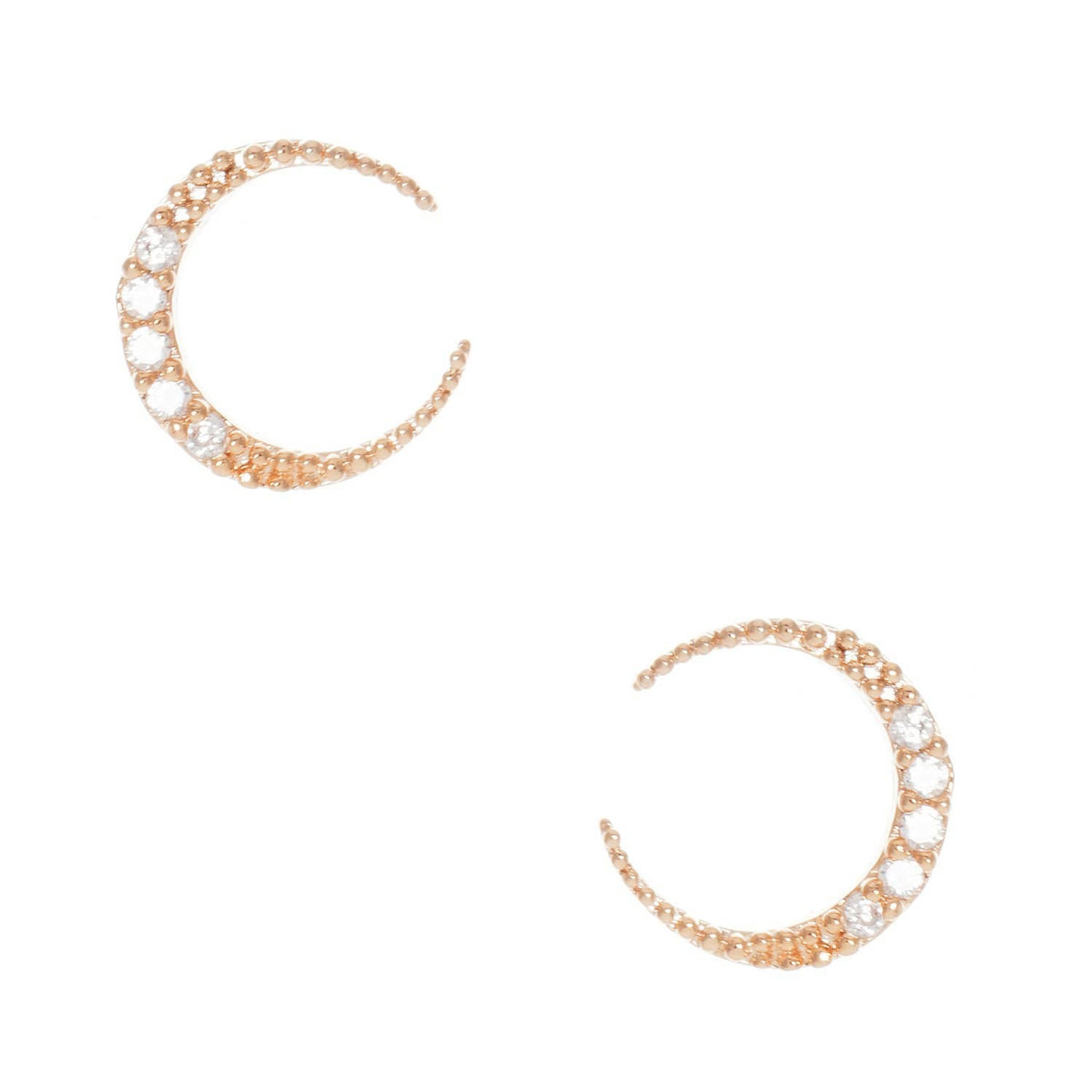 Gold Plated Crescent Moon Stud Earrings