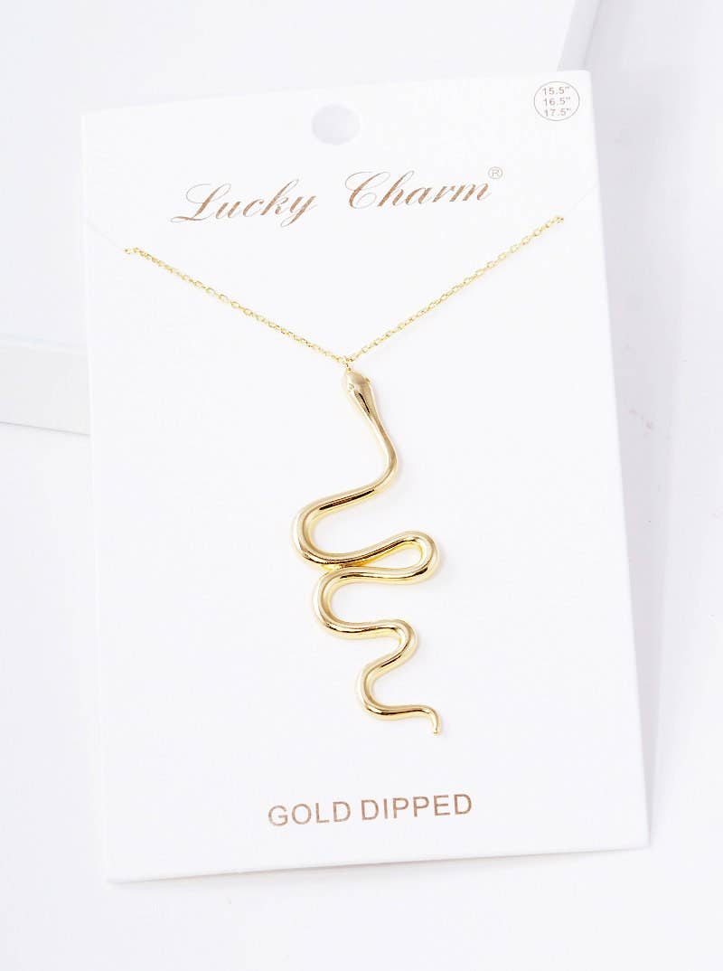 Gold Plated Dangling Snake Necklace