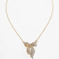 Crystal Ribbon Bow Pendant Necklace – 3D Sculpted Bow