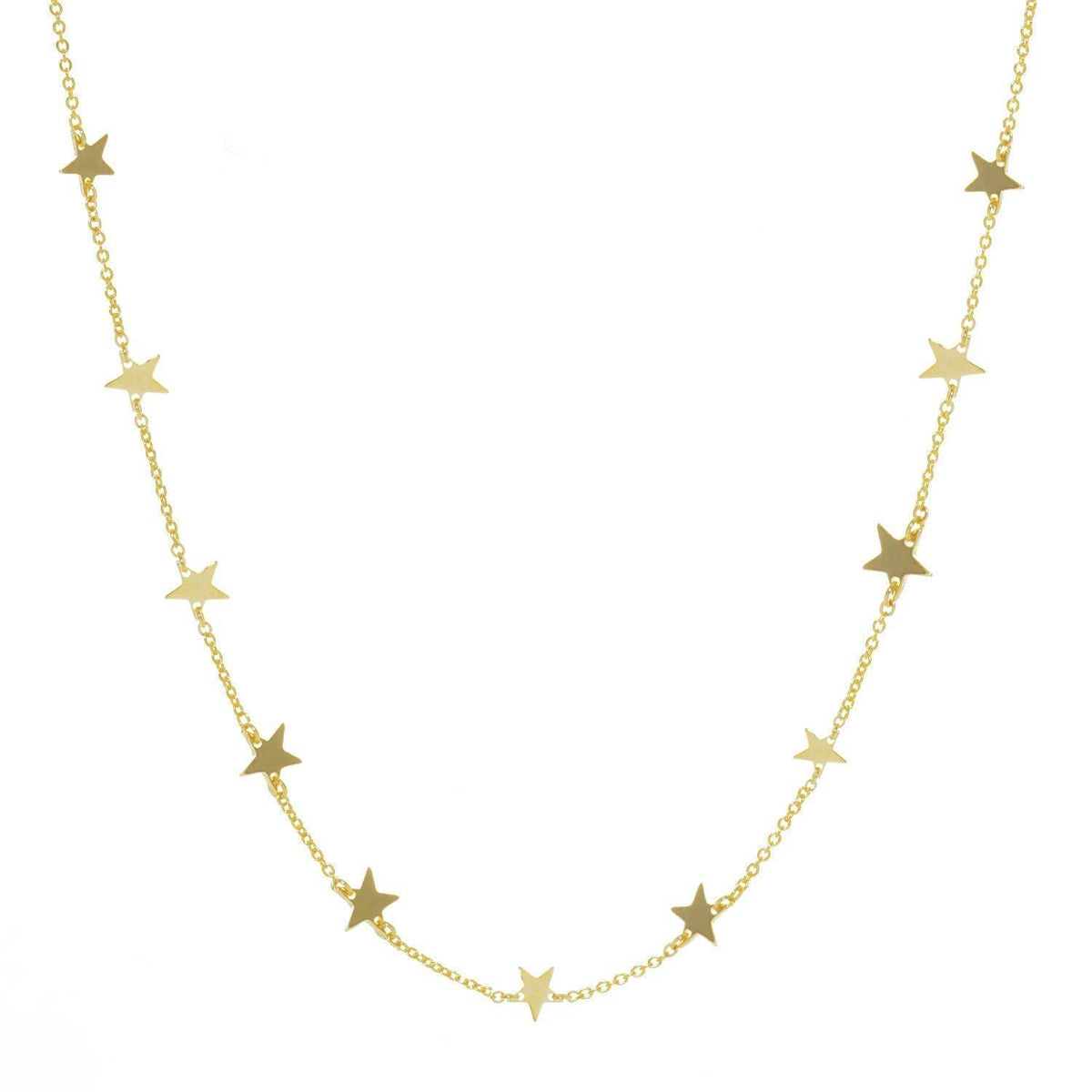 Gold Plated Floating Star Charm Necklace