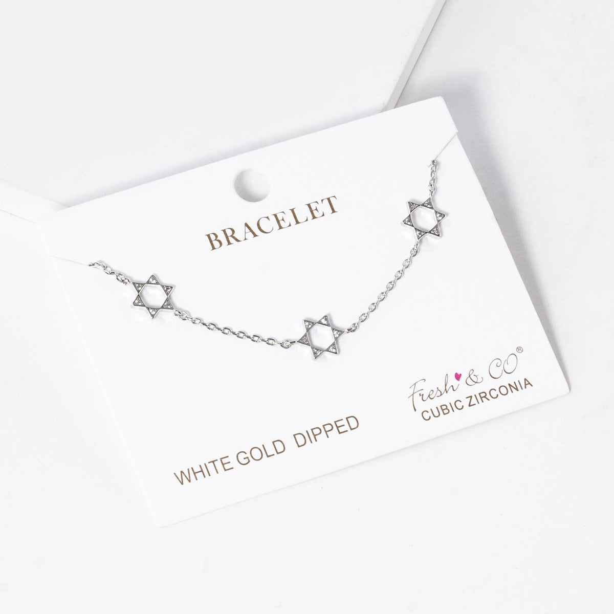 Celestial Star Station Bracelet with Cubic Zirconia Accents