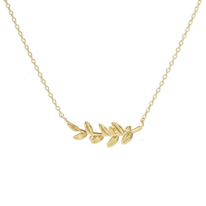 Gold Plated Sideway Monstera Leaf Necklace