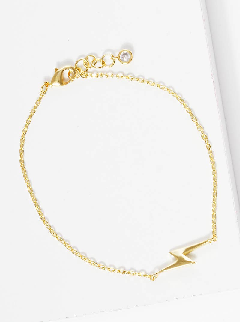 Minimalist Lightning Bolt Charm Bracelet