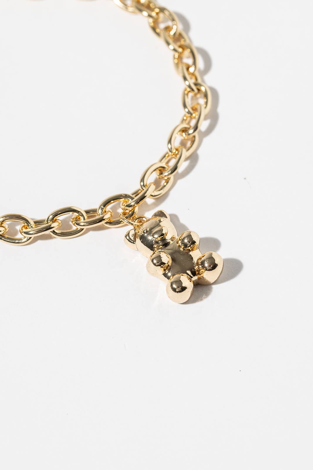 Magnetic Clasp Teddy Bear Link Chain Charm Bracelet