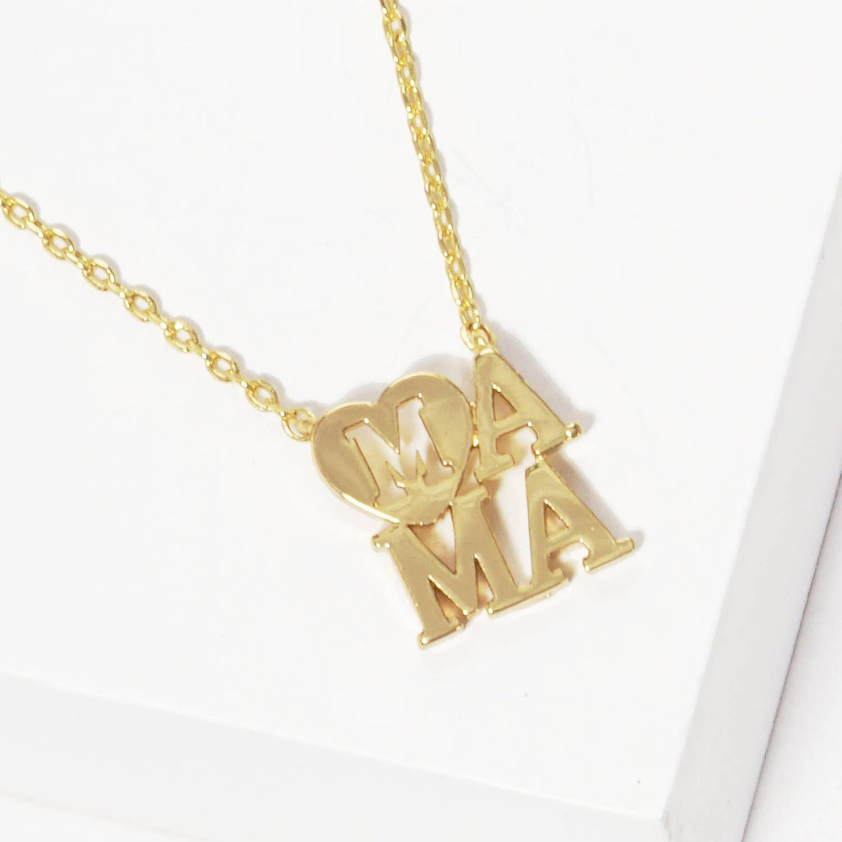 Gold Plated Heart Shaped Mama Necklace