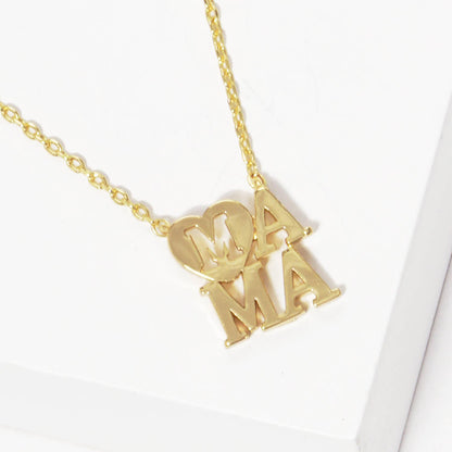 Gold Plated Heart Shaped Mama Necklace