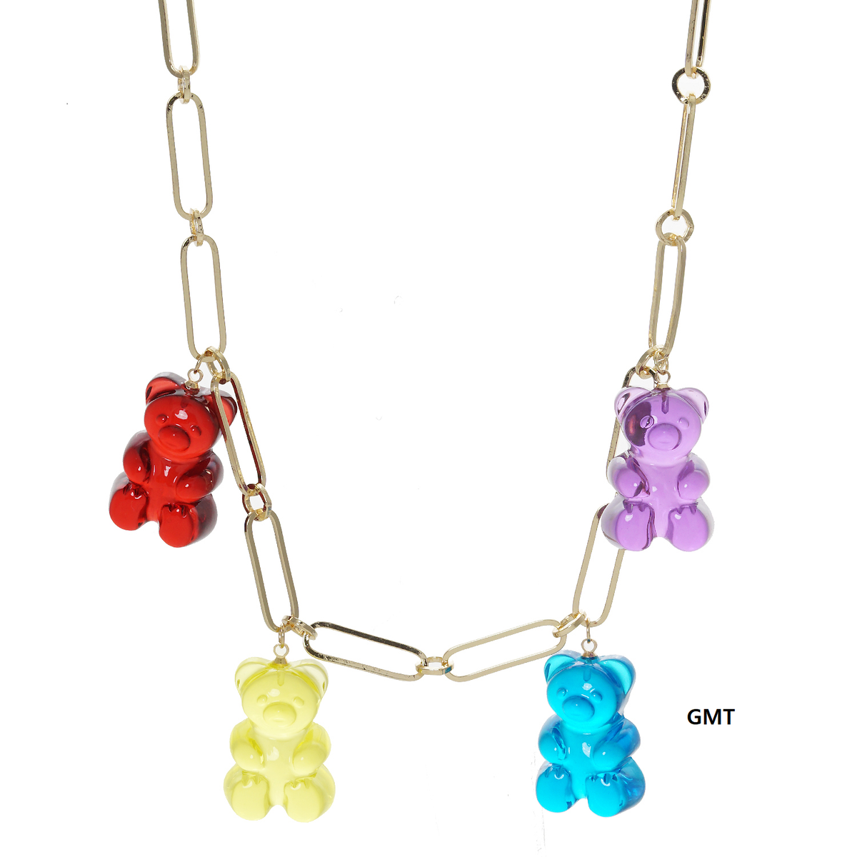 Multicolor Beaded Gummy Bear Necklace