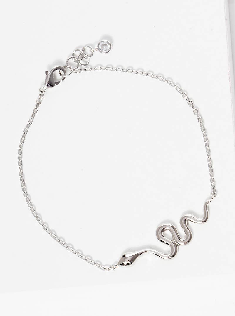 Minimalist Snake Charm Bracelet