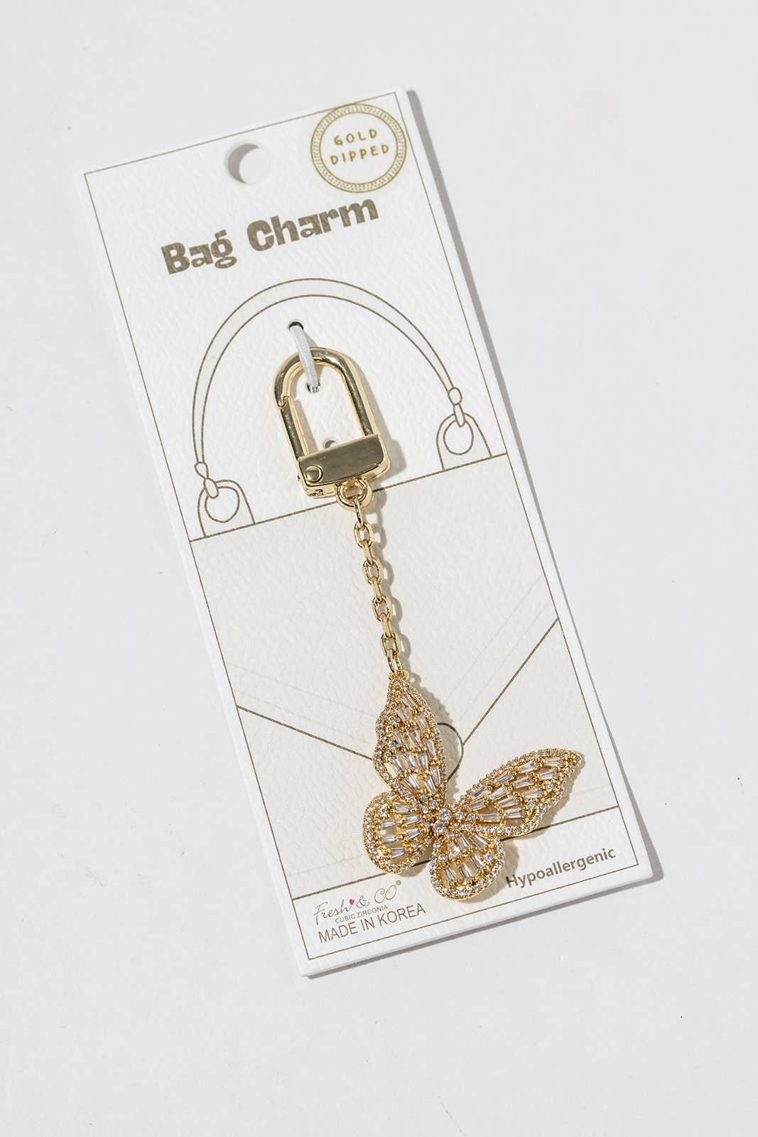 Crystal Butterfly Bag Charm & Keychain