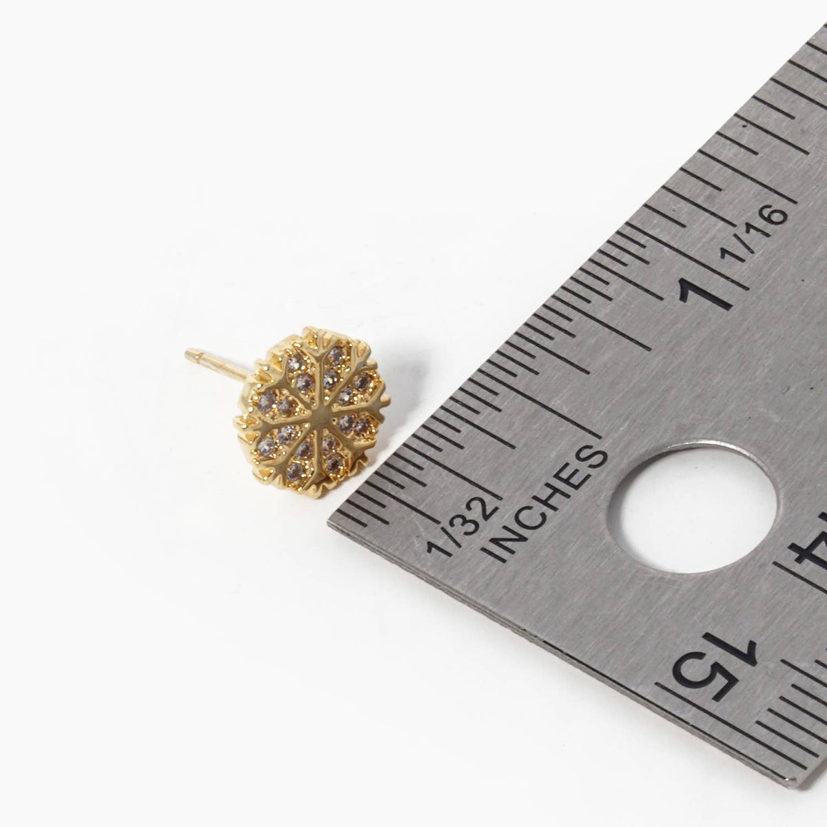 Gold Dipped Snowflake Stud Earrings