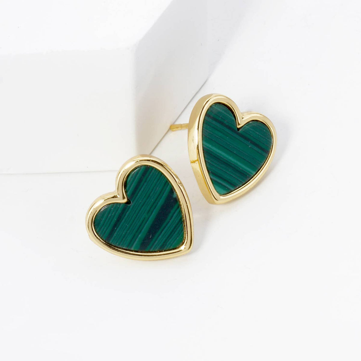 18K GOLD DIPPED 13MM HEART STUD EARRINGS