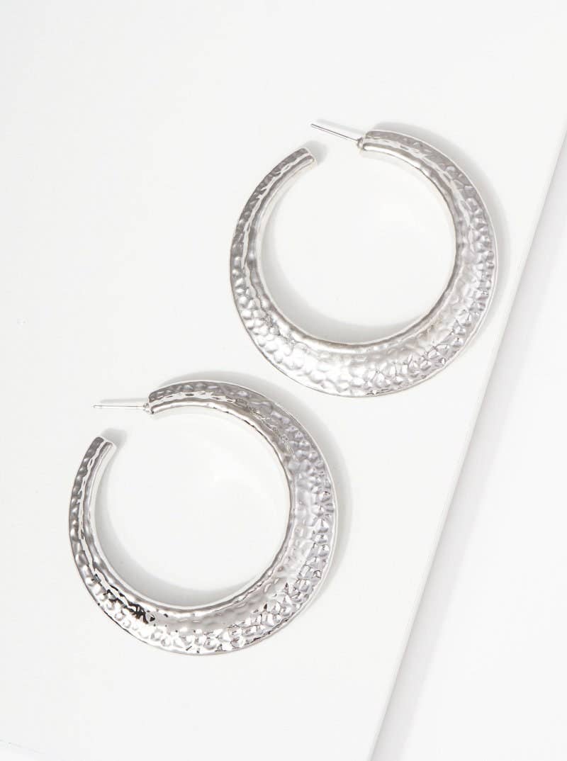 Gold Plated Chunky Snake Skin Hoop Earrings