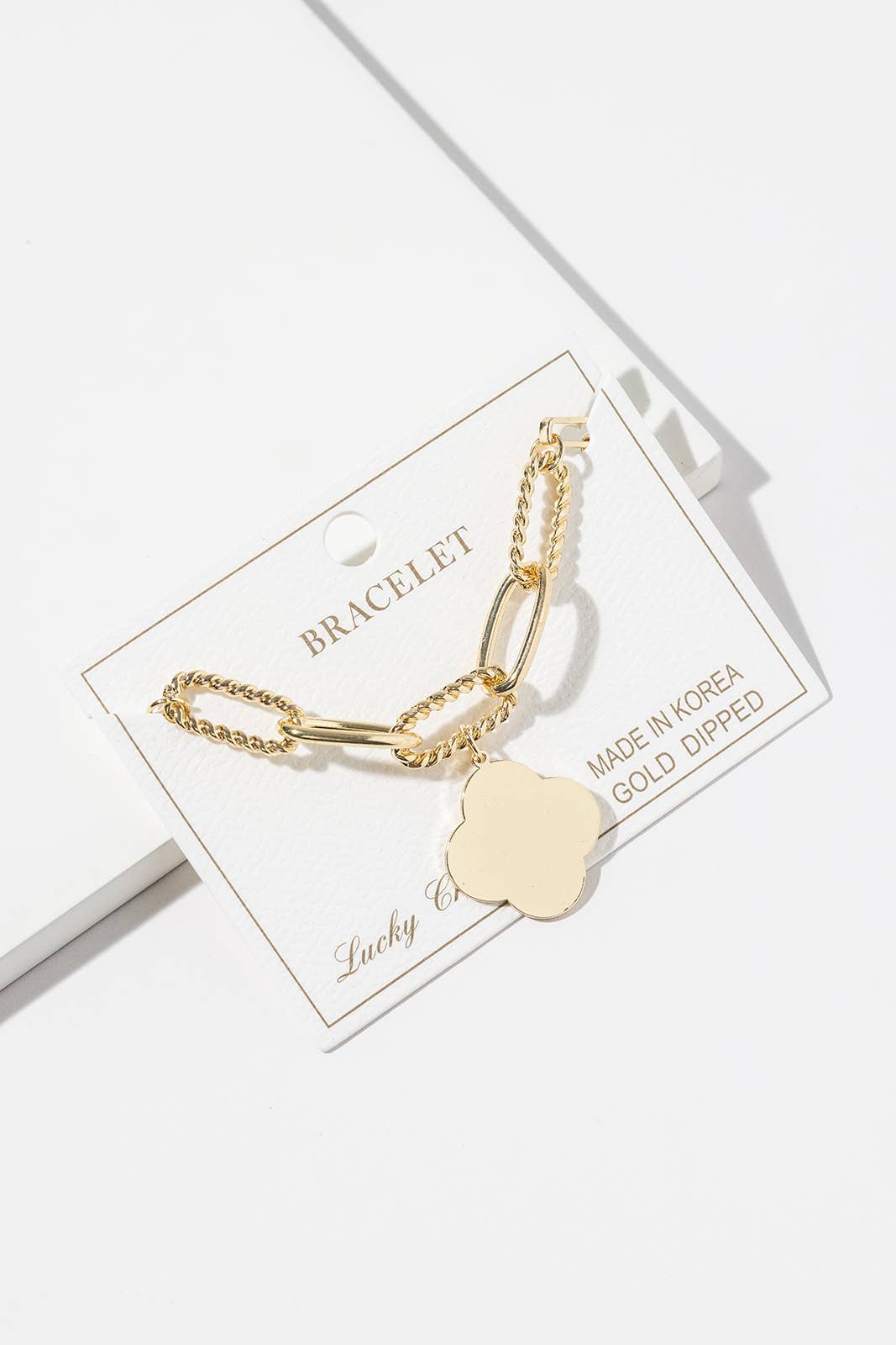 Clover Charm Dual-Chain Magnetic Bracelet